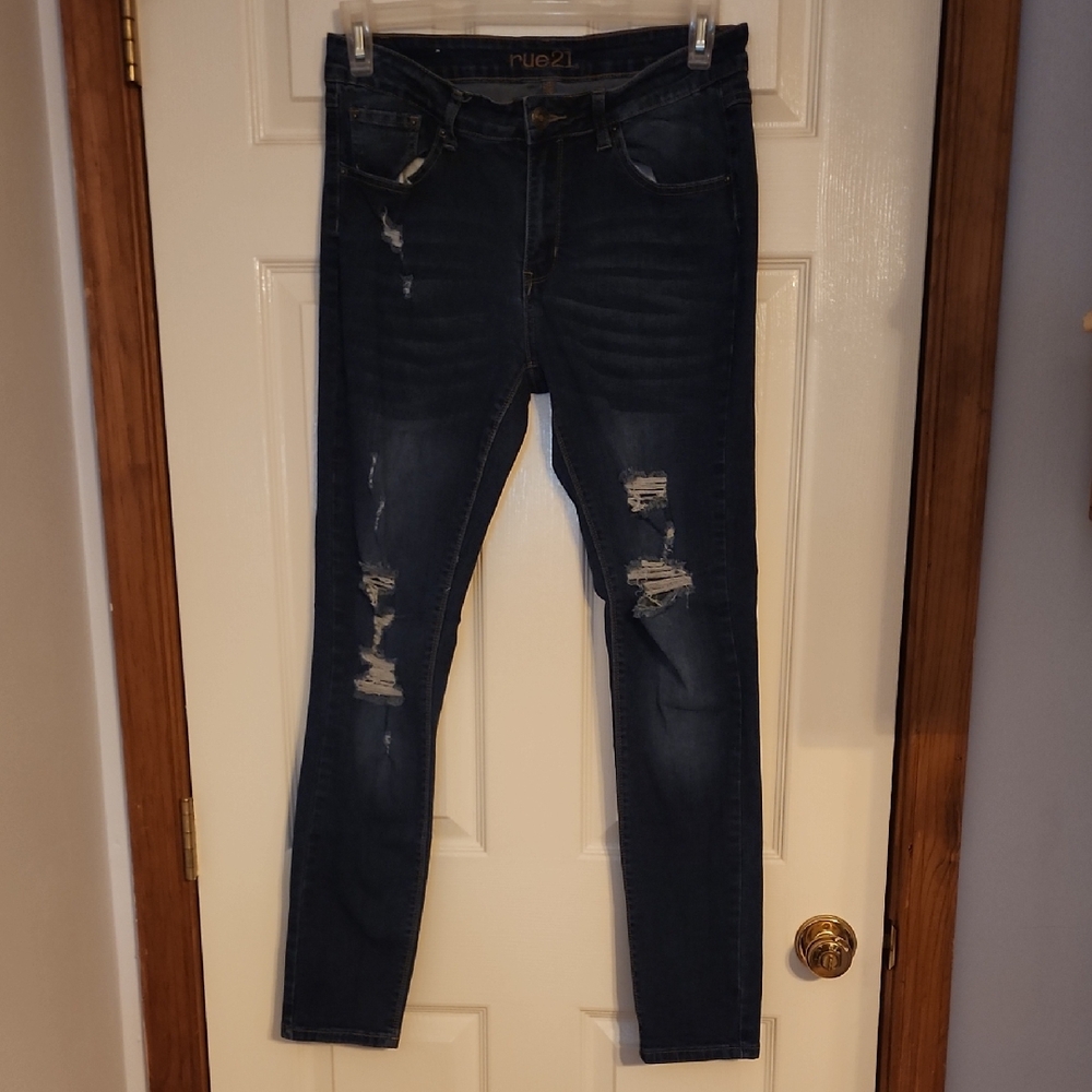 Rue21 Dark Blue Distressed Jeans